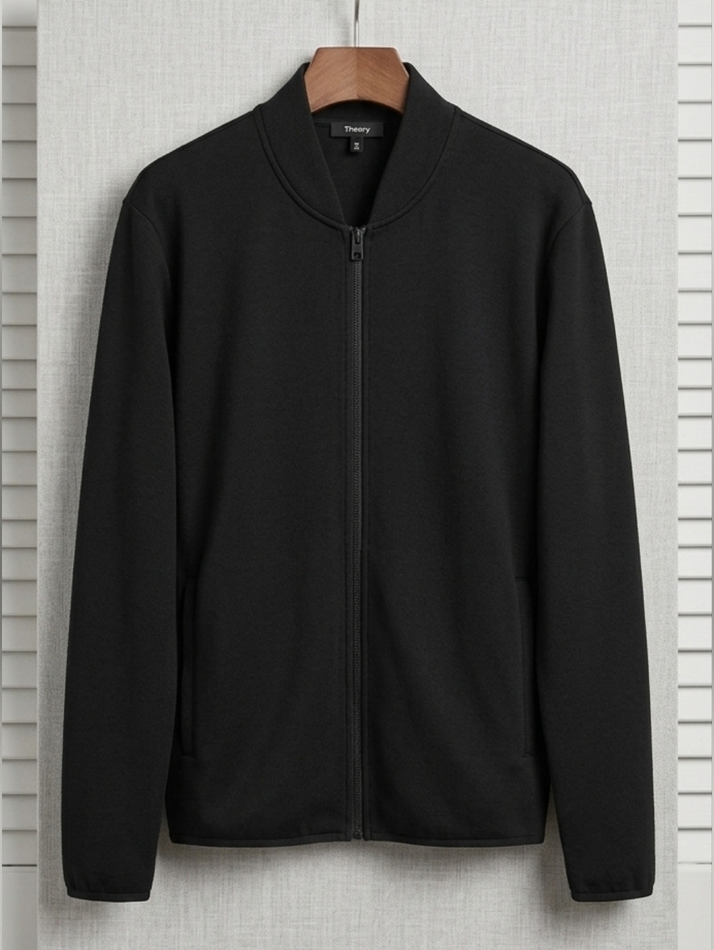 Theory Black Lightweight Full-Zip Stealth Bomber Jacket